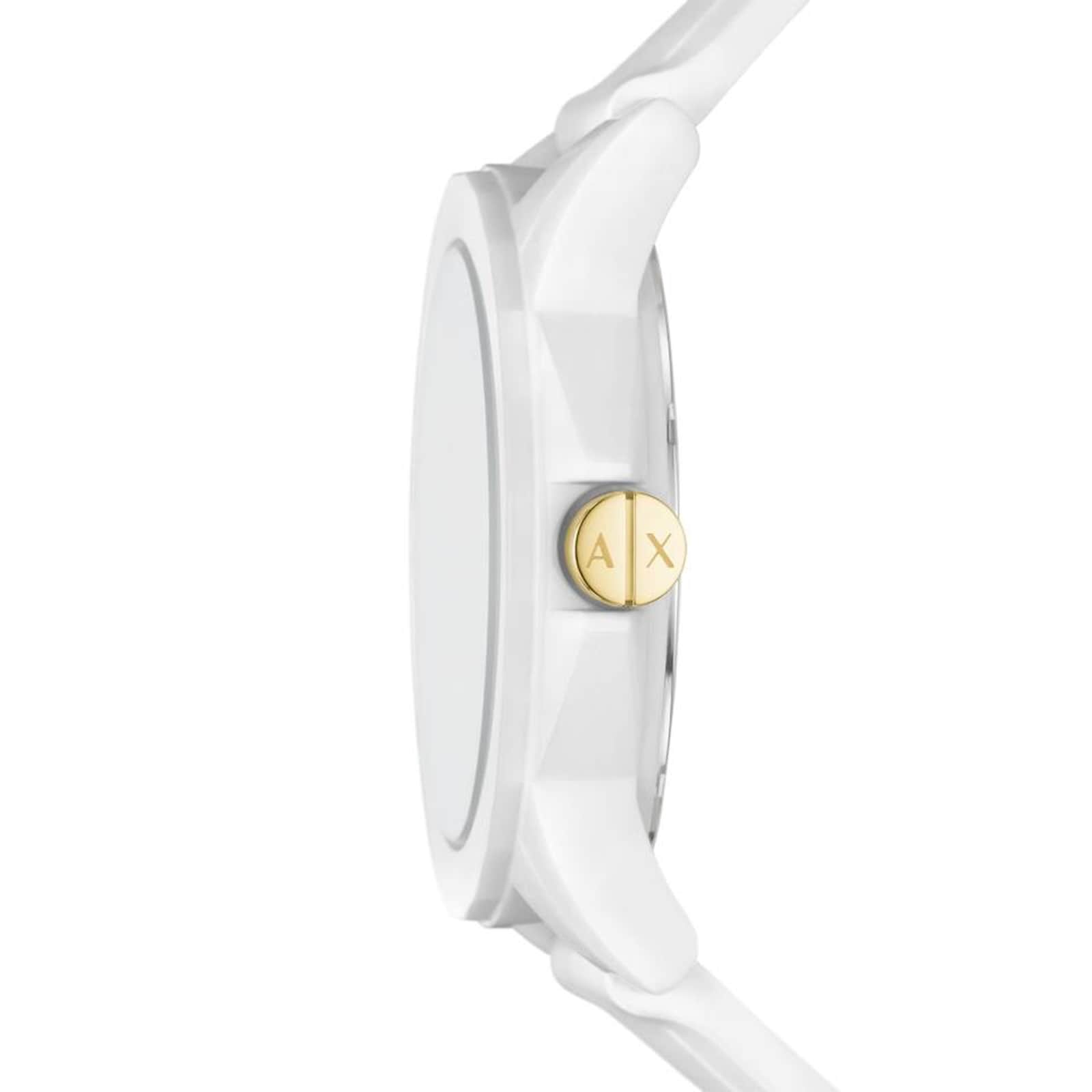 Armani Exchange Three-Hand White Silicone Watch and Luggage Tag Gift Set Armani Exchange Three-Hand White Silicone Watch and Luggage Tag Gift Set
