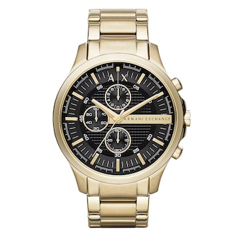 Armani Exchange Hampton Chronograph Gold-Tone Steel Mens Watch