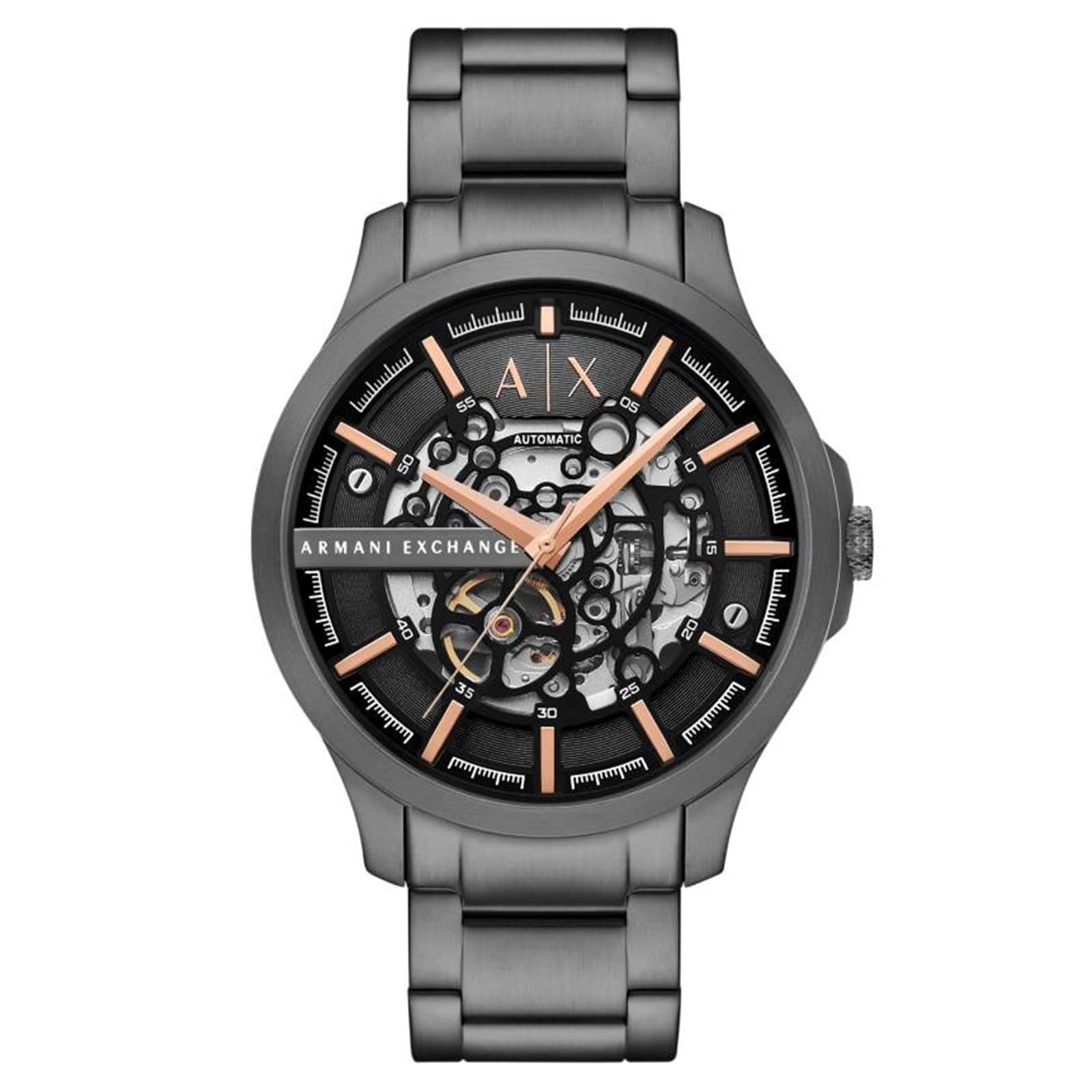 Armani Exchange Automatic Gunmetal Stainless Steel Mens Watch