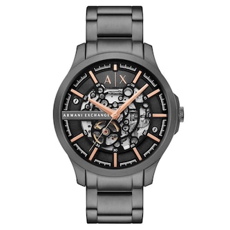 Armani Exchange Hampton Automatic Gunmetal Stainless Steel Mens Watch
