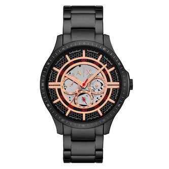 Armani Exchange Hampton Multifunction Black Stainless Steel Mens Watch