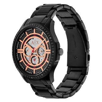 Armani Exchange Hampton Multifunction Black Stainless Steel Mens Watch