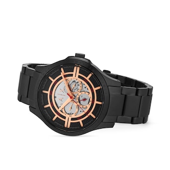 Armani Exchange Multifunction Black Stainless Steel Mens Watch