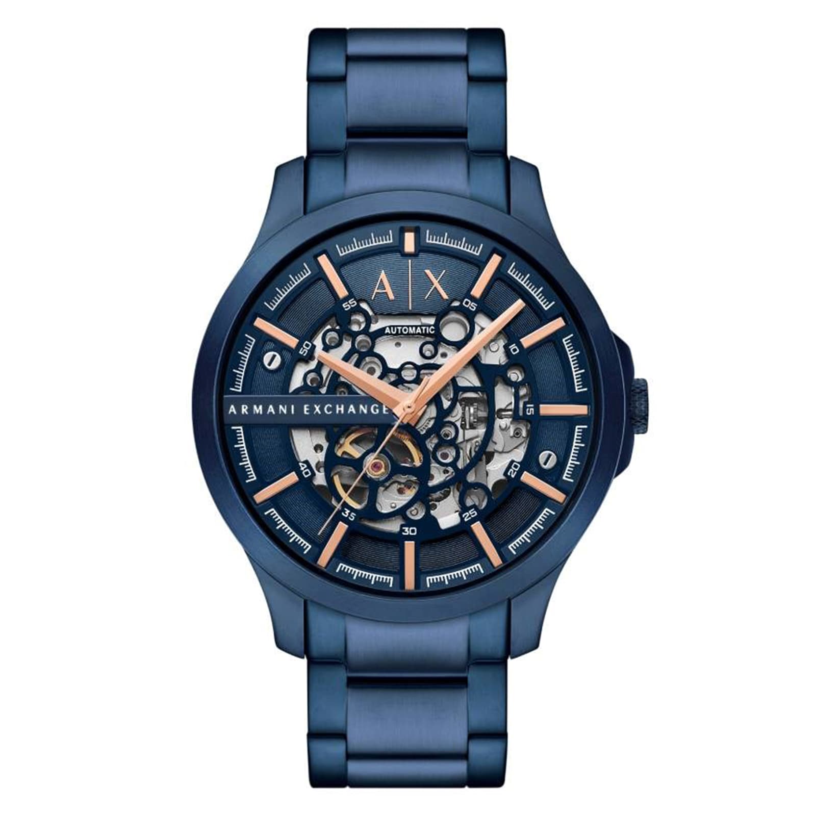 Armani Exchange Hampton Automatic Blue Stainless Steel Mens Watch