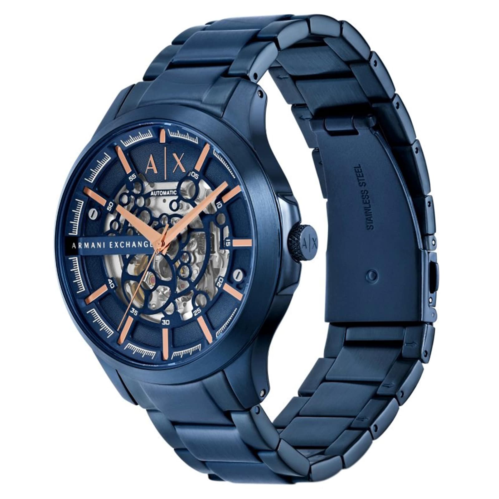 Armani Exchange Automatic Blue Stainless Steel Mens Watch Armani Exchange Automatic Blue Stainless Steel Mens Watch