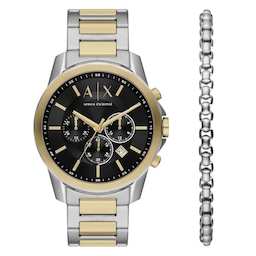 17430482 - Banks Chronograph Two-Tone Stainless Steel Watch and Bracelet Set