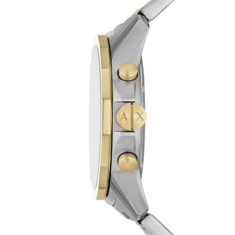 Armani Exchange Banks Chronograph Two-Tone Stainless Steel Watch and Bracelet Set