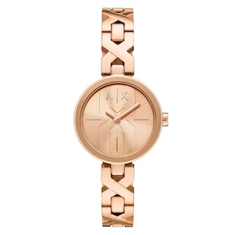 Armani Exchange Ava Two-Hand Rose Gold-Tone Stainless Steel Ladies Watch