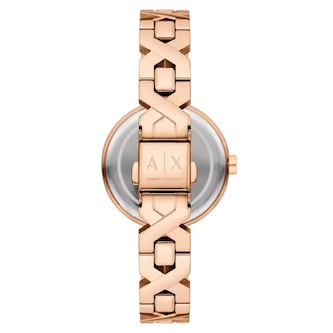 Armani Exchange Ava Two-Hand Rose Gold-Tone Stainless Steel Ladies Watch
