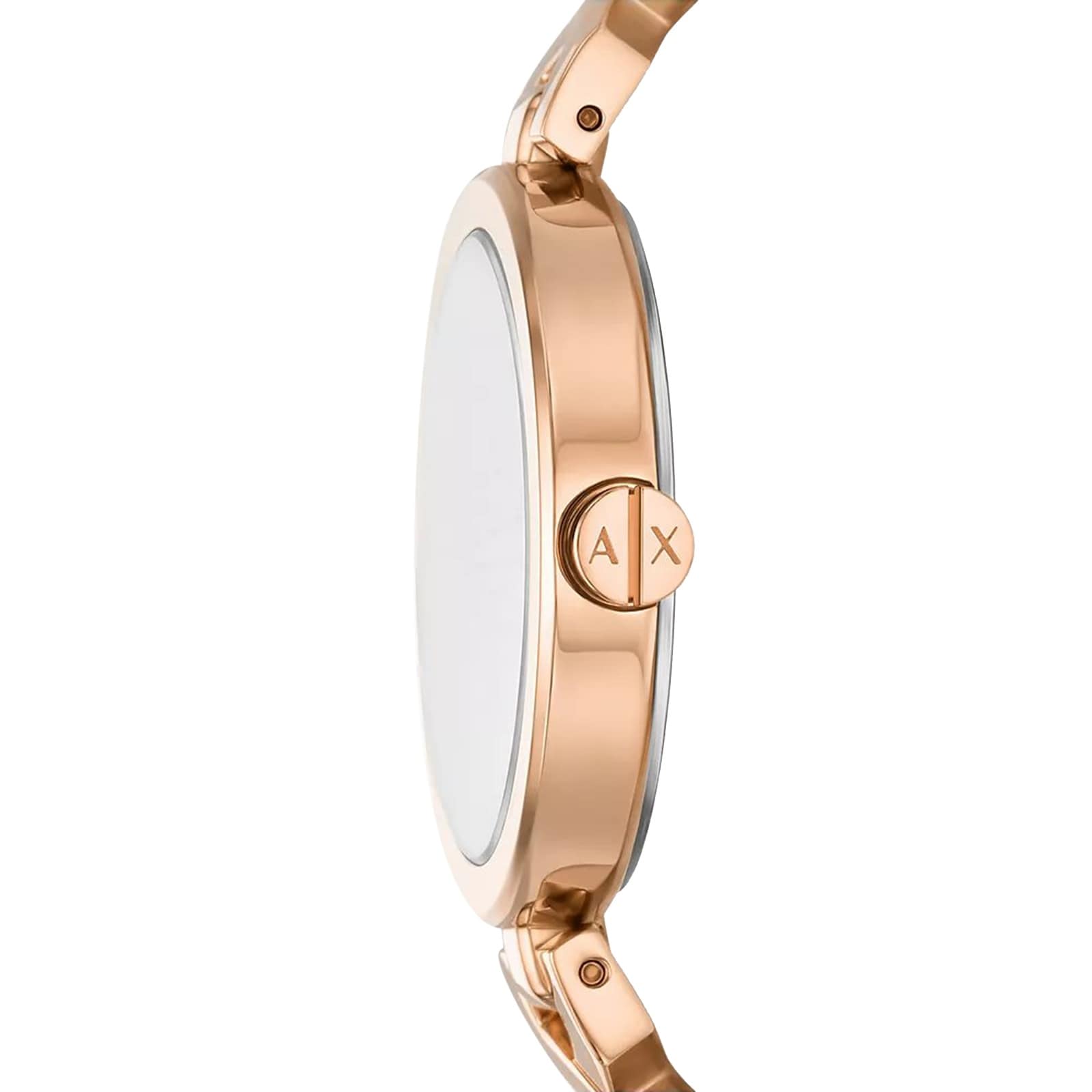 Armani Exchange Two-Hand Rose Gold-Tone Stainless Steel Ladies Watch Armani Exchange Two-Hand Rose Gold-Tone Stainless Steel Ladies Watch