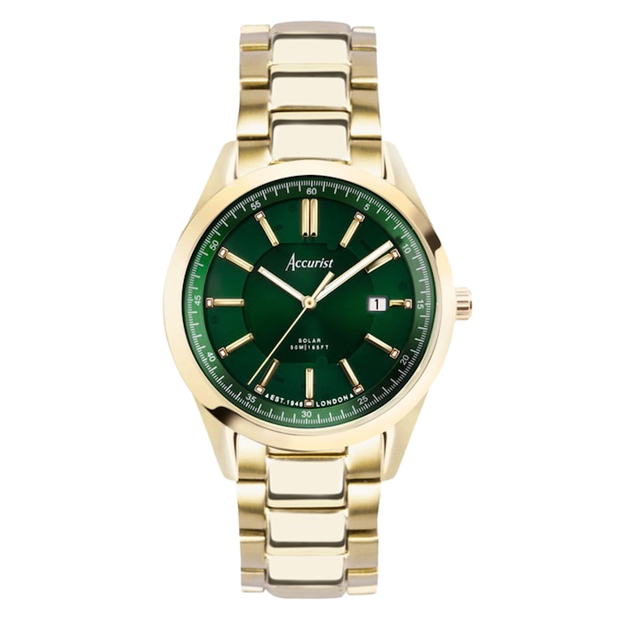 Accurist Everyday Solar 40mm Mens Bracelet Watch Green