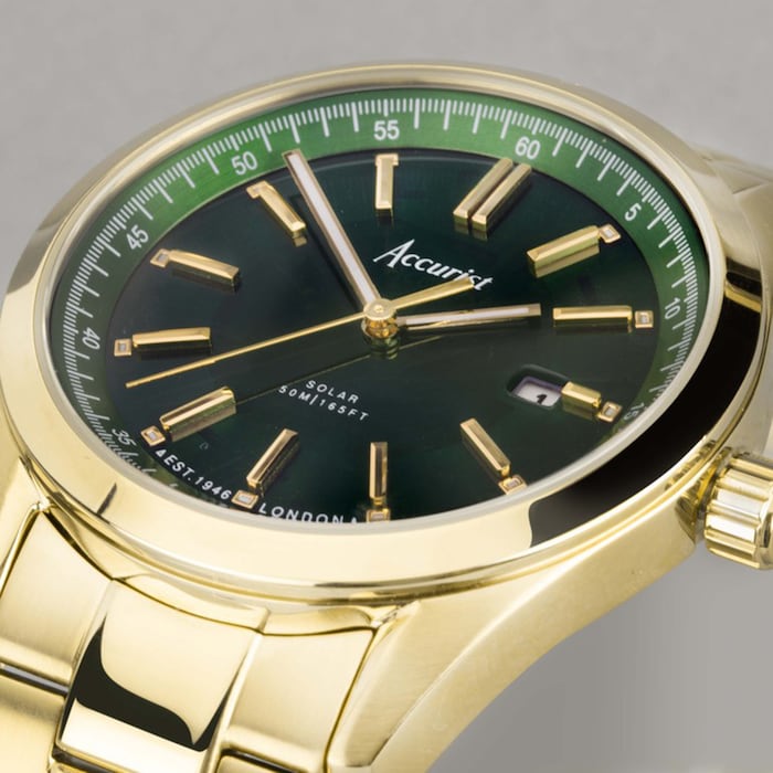 Accurist Everyday Solar 40mm Mens Bracelet Watch Green