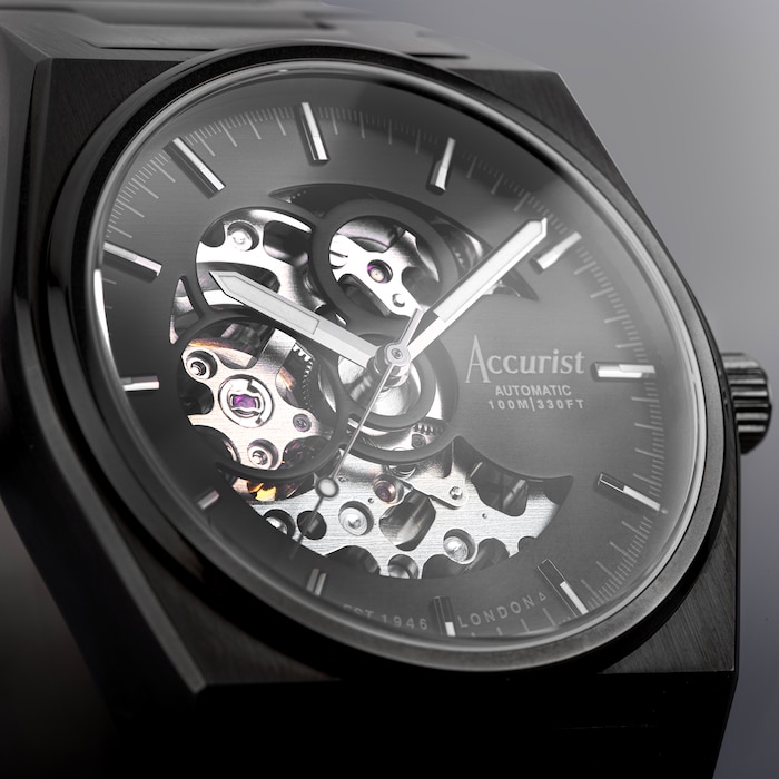 Accurist Origin Black Stainless Steel Automatic 41mm Watch