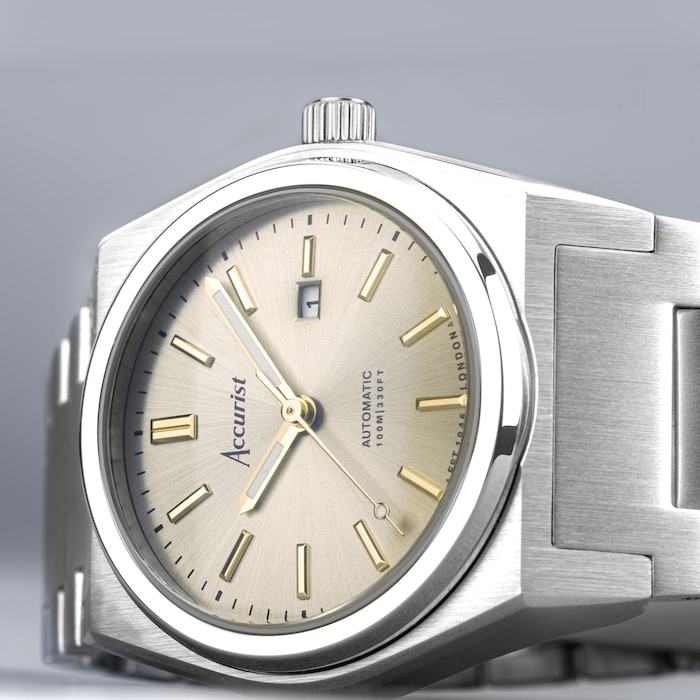 Accurist Origin Champagne Stainless Steel Automatic 34mm Watch