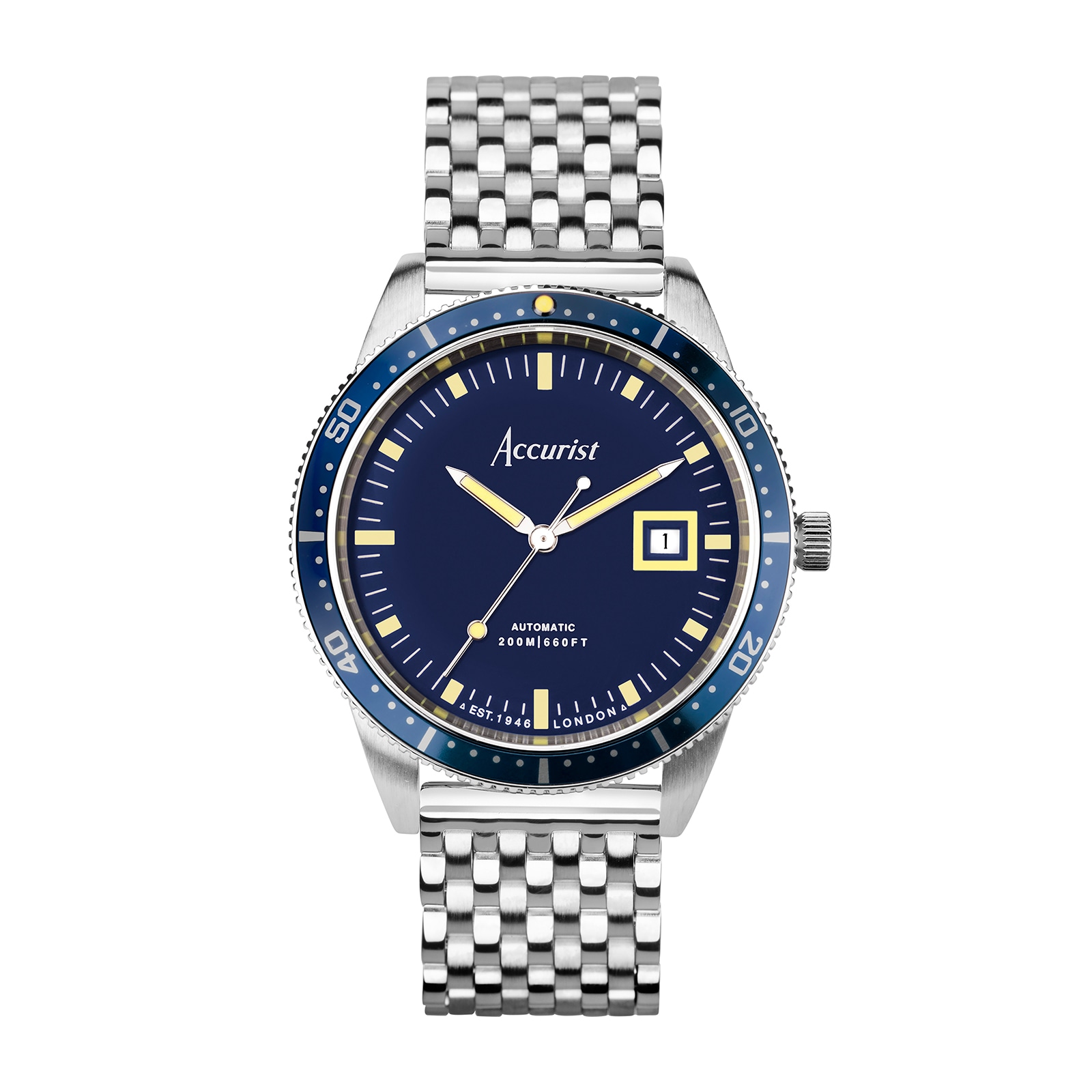 Dive Blue Stainless Steel Automatic 42mm Watch