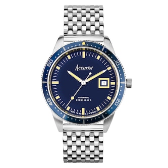 Accurist Dive Stainless Steel Blue Dial Mens Watch