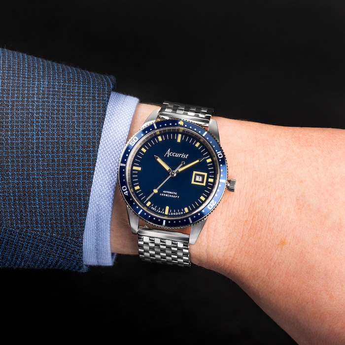 Accurist Dive Blue Stainless Steel Automatic 42mm Watch