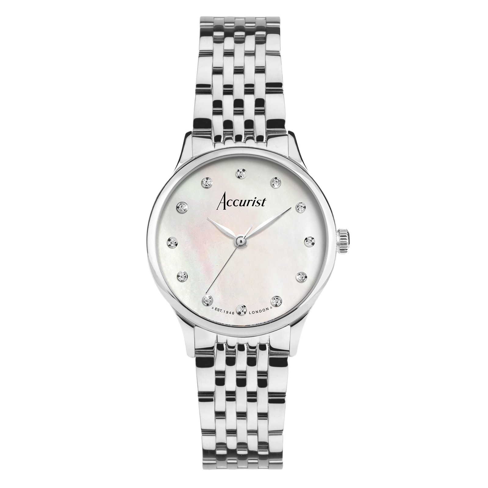 Accurist Dress Diamond 28mm Ladies Bracelet Watch Mother Of Pearl