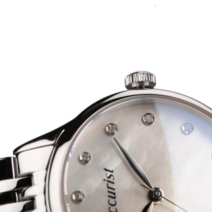 Accurist Dress Diamond 28mm Ladies Bracelet Watch Mother Of Pearl