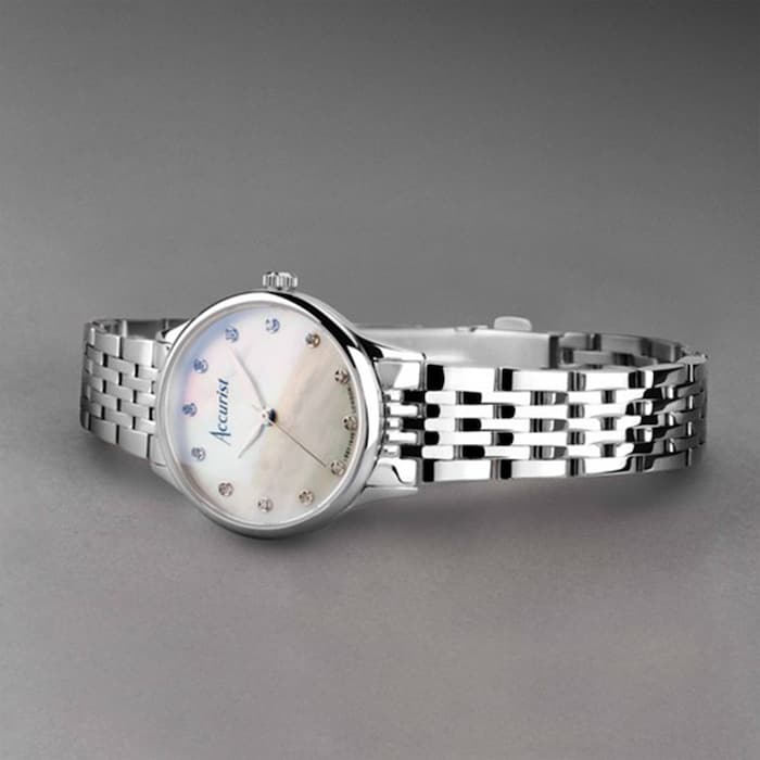 Accurist Dress Diamond 28mm Ladies Bracelet Watch Mother Of Pearl