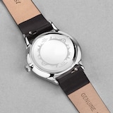 Accurist Dress Diamond 28mm Ladies Black Leather Strap Watch Mother Of Pearl