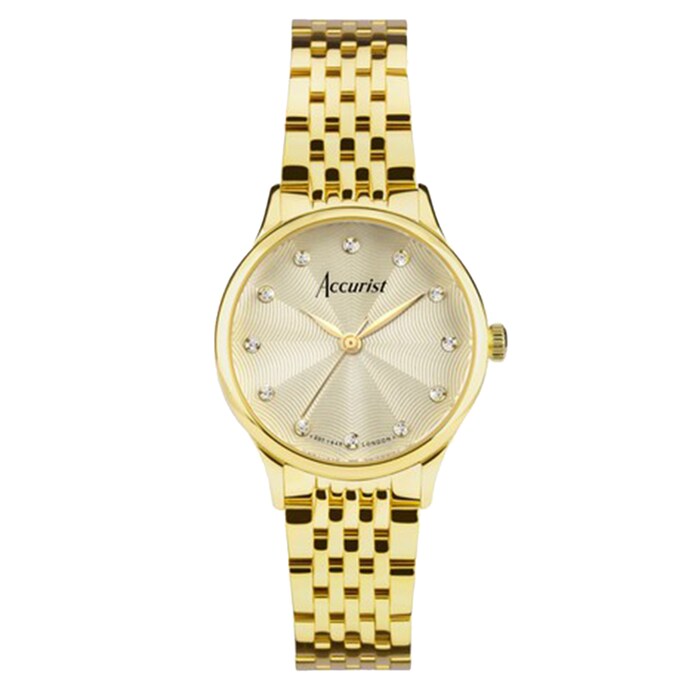 Accurist Dress Diamond 28mm Ladies Bracelet Watch Champagne