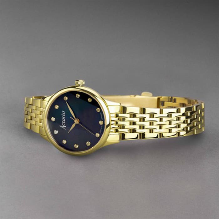 Accurist Dress Diamond 28mm Ladies Bracelet Watch Mother Of Pearl