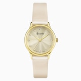 Accurist Dress Diamond 28mm Ladies Cream Leather Strap Watch Champagne