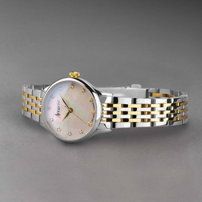 Accurist Dress Diamond 28mm Ladies Bracelet Watch Mother Of Pearl