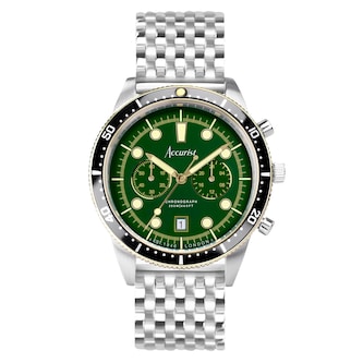 Accurist Dive Stainless Steel Green Dial Mens Watch