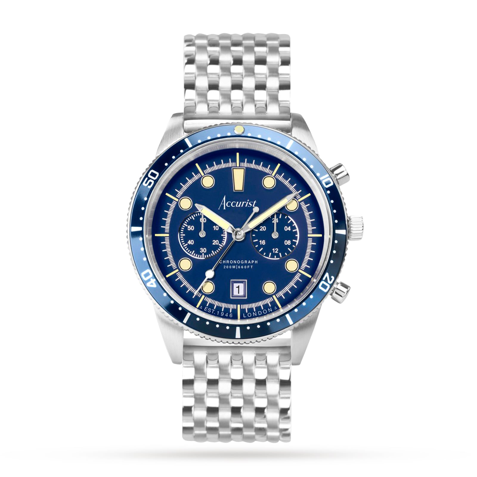 Dive Stainless Steel Bracelet Chronograph 42mm Watch