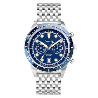 Accurist Dive Stainless Steel Blue Dial Mens Watch