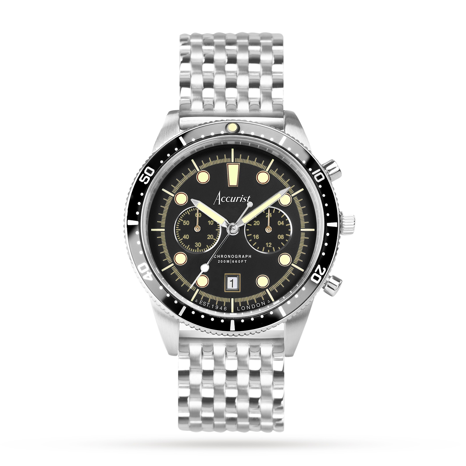 Dive Stainless Steel Bracelet Chronograph 42mm Watch