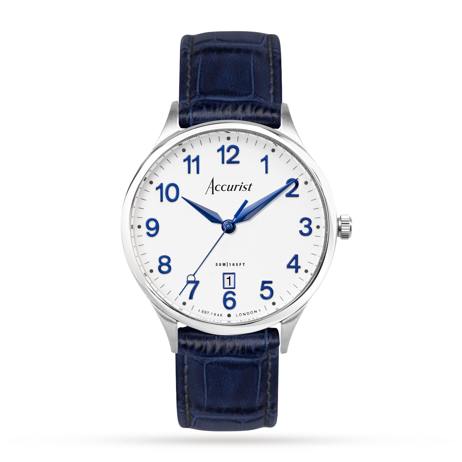 Classic Blue Leather Strap 37mm Watch