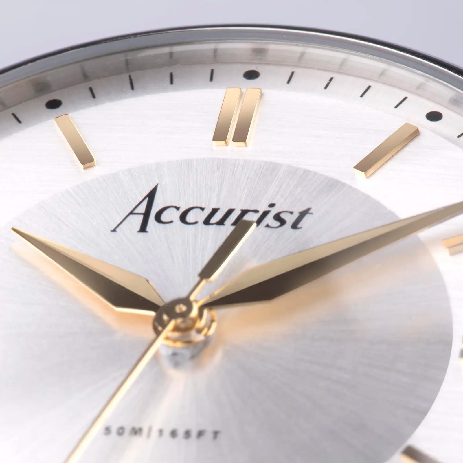 Accurist Classic Black Leather Silver Dial Mens Watch