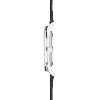 Accurist Classic Black Leather Silver Dial Mens Watch