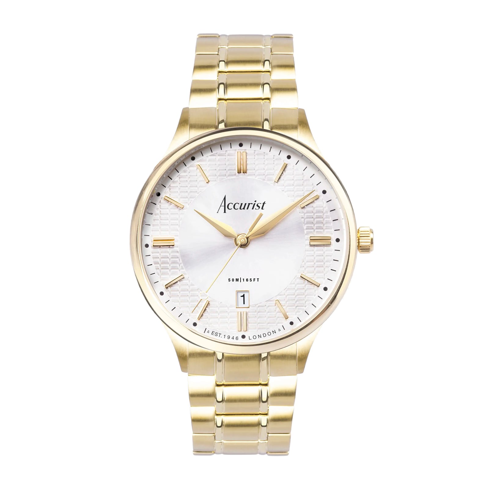 Accurist Classic Brown Leather White Dial Mens Watch