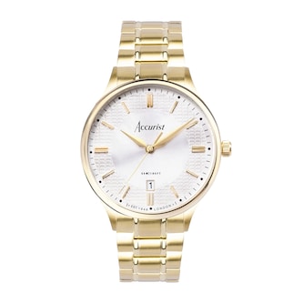 Accurist Classic Brown Leather White Dial Mens Watch
