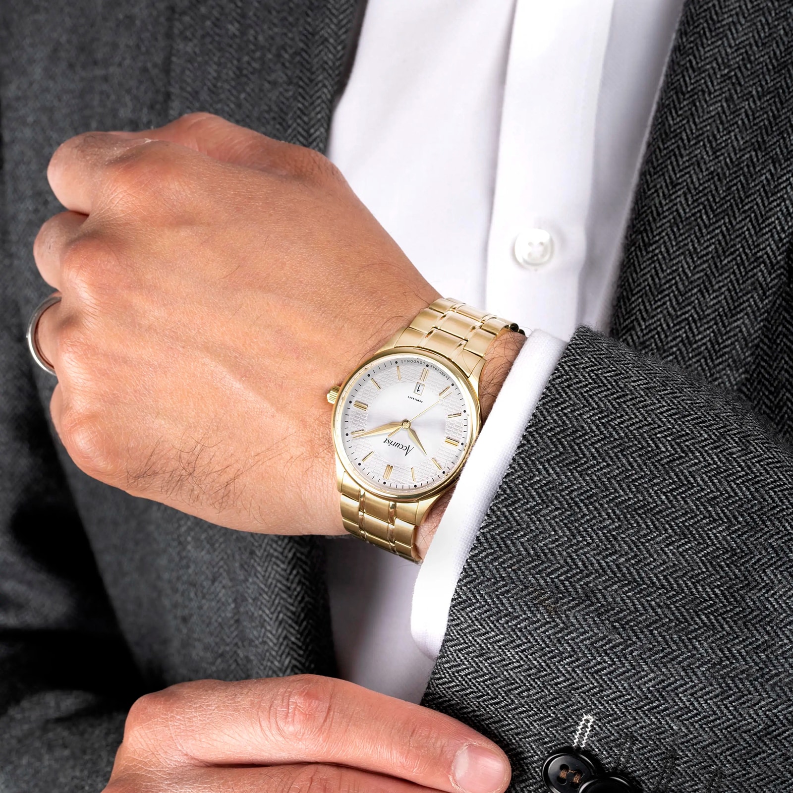 Accurist Classic Brown Leather White Dial Mens Watch Accurist Classic Brown Leather White Dial Mens Watch