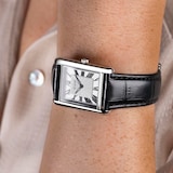 Accurist Rectangle Black Leather Strap 26mm Watch