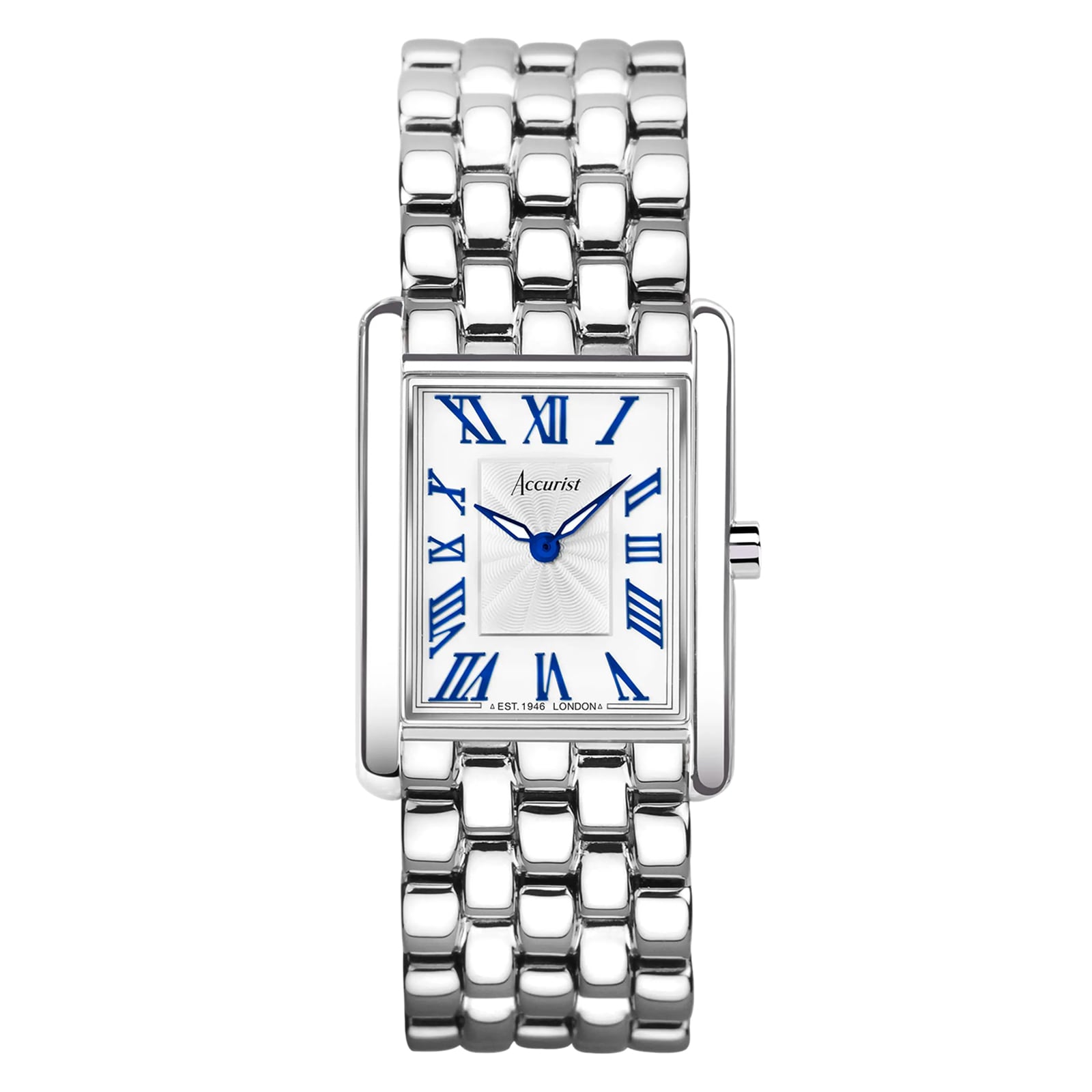 Accurist Rectangle Stainless Steel Blue Dial Ladies Watch Accurist Rectangle Stainless Steel Blue Dial Ladies Watch