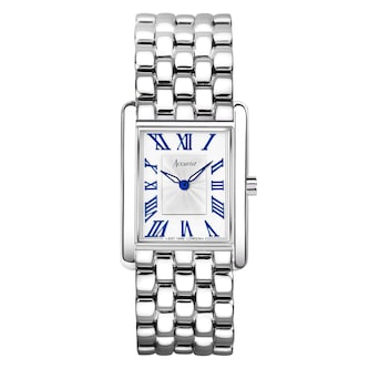Accurist Rectangle Stainless Steel Blue Dial Ladies Watch