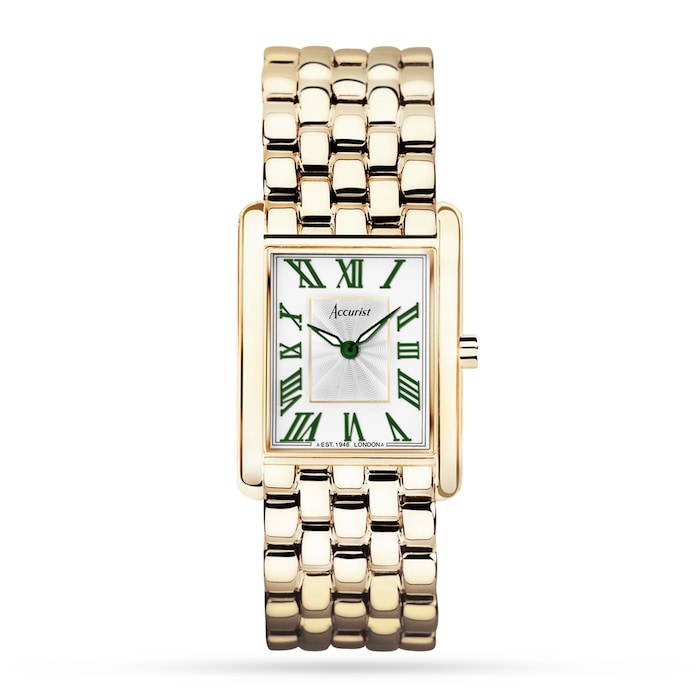 Accurist Rectangle Gold Stainless Steel Bracelet 26mm Watch