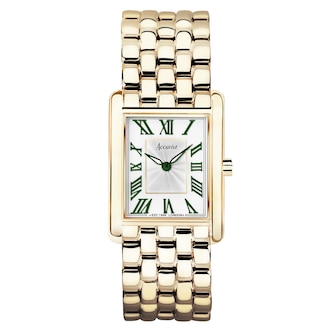 Accurist Rectangle Stainless Steel White Dial Ladies Watch