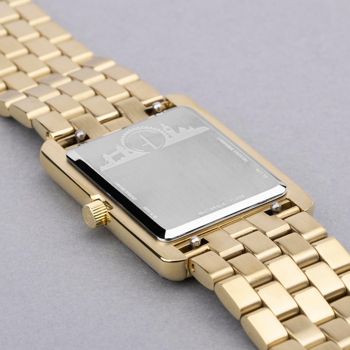 Accurist Rectangle Gold Stainless Steel Bracelet 26mm Watch