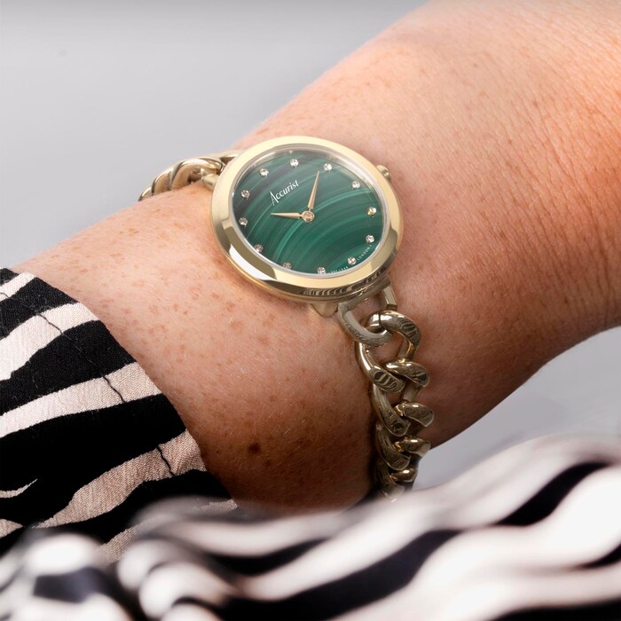 Accurist Jewellery Gold Stainless Steel Chain Bracelet 28mm Watch