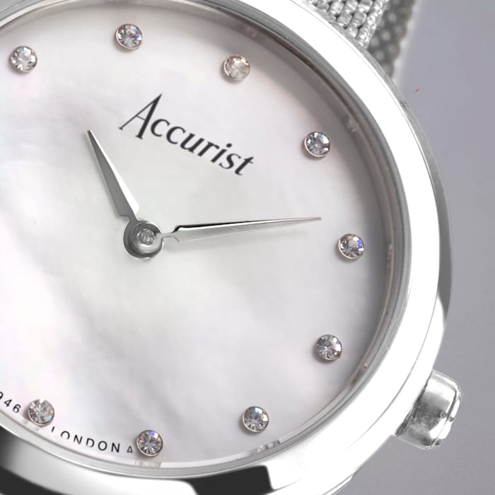 Accurist Jewellery Stainless Steel Mesh Bracelet 28mm Watch