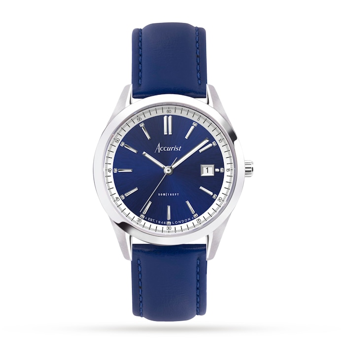 Accurist Everyday Blue Leather Strap 40mm Watch