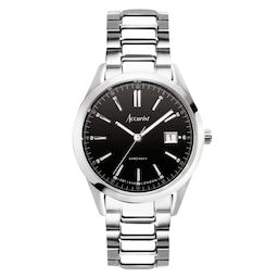 17451248 - Everyday Stainless Steel Black Dial Mens Watch
