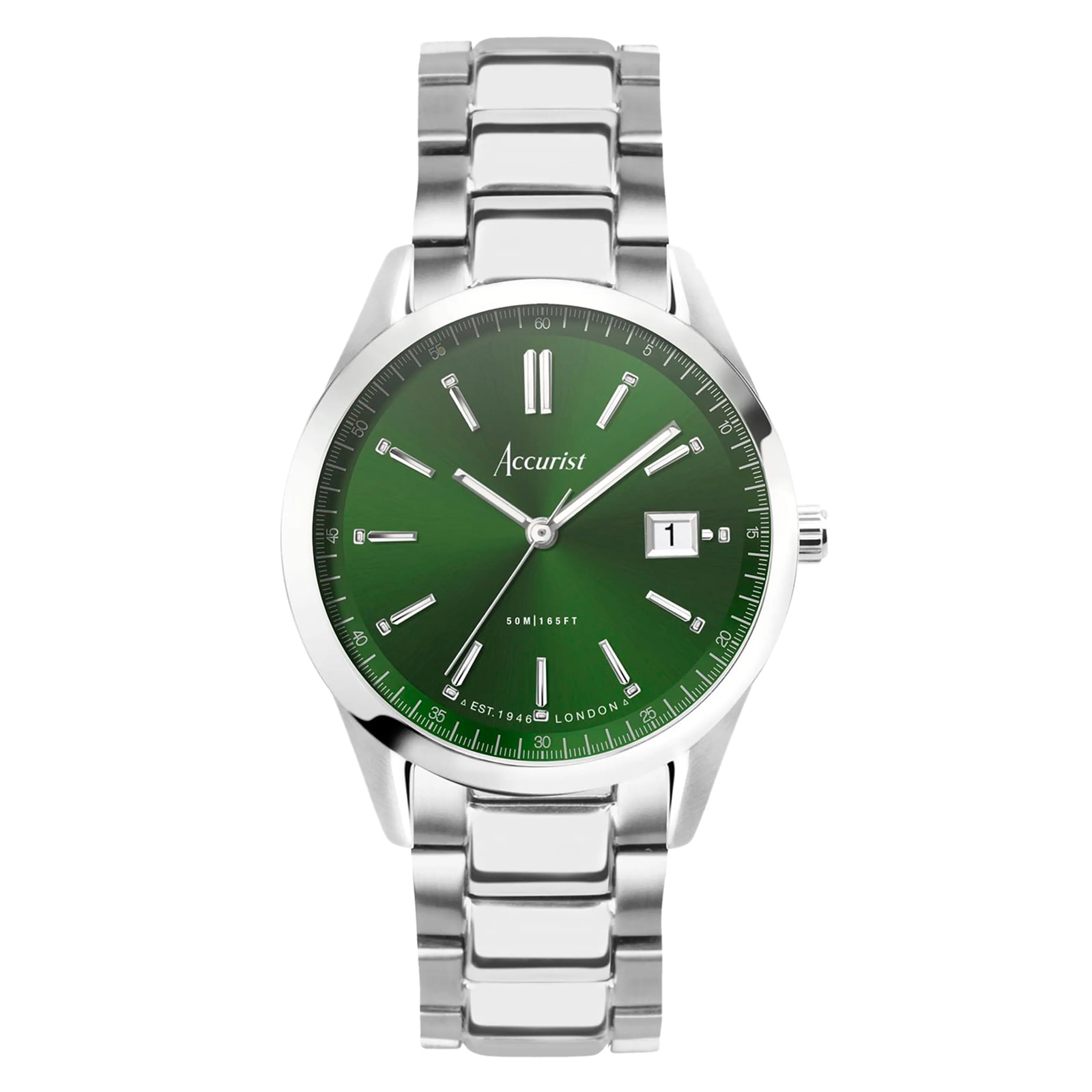 Accurist Everyday Stainless Steel Green Dial Unisex Watch